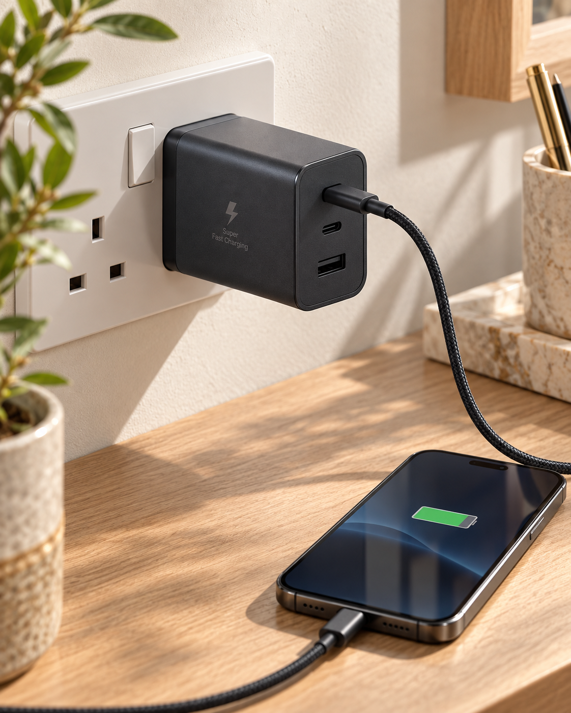 ADMOS AM-819PD 65W PD Trio Charger – With 5A USB-C Cable