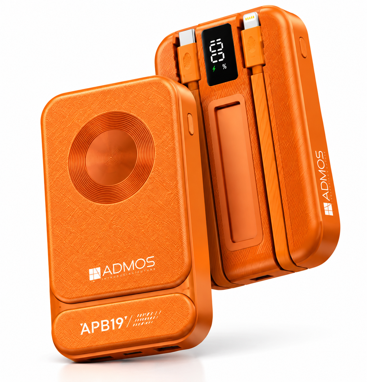 Admos APB19 10,000mAh Fast Charging Power Bank – LED Digital Display, Dual Output