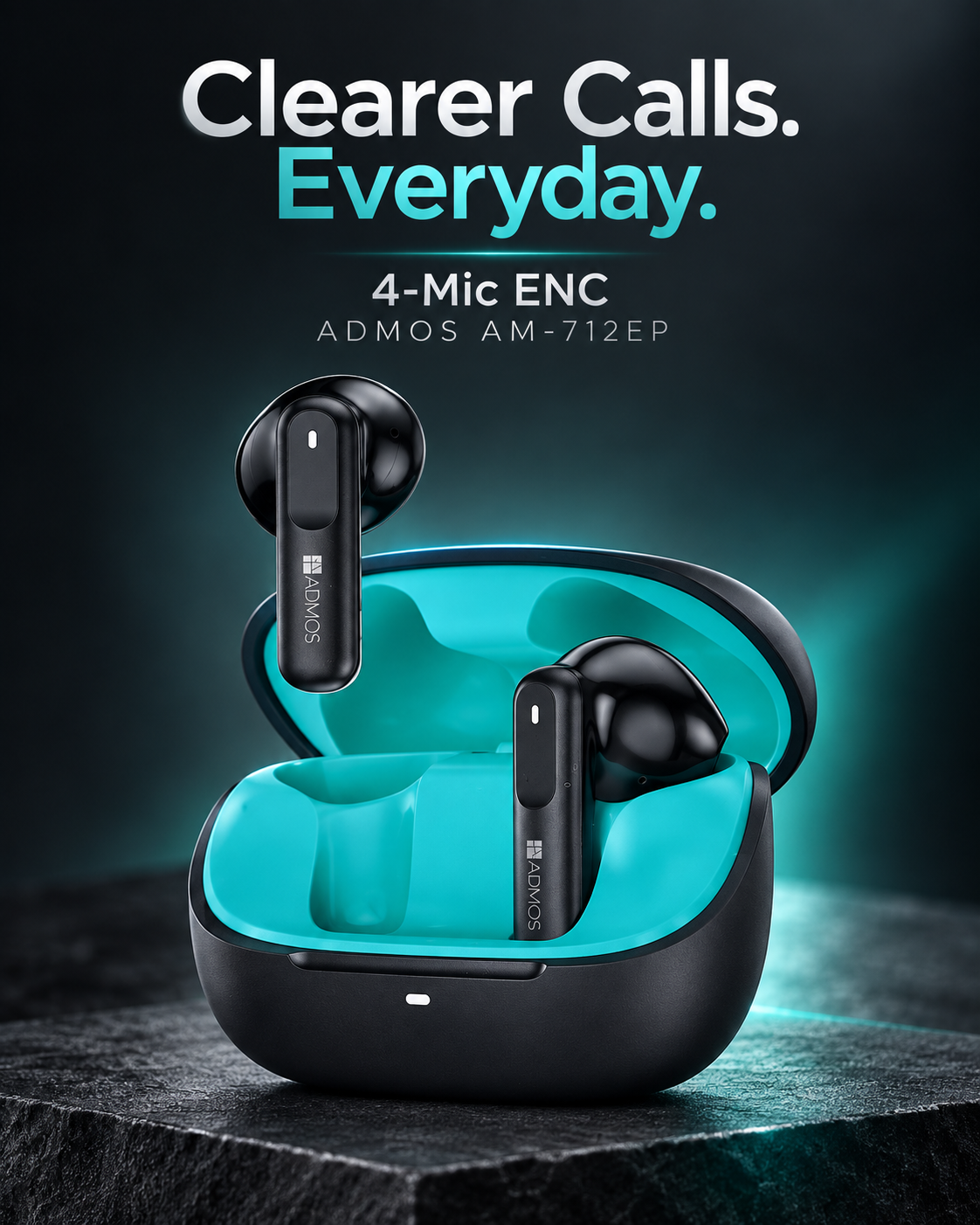 ADMOS AM-712EP Wireless Earbuds – Hi-Res Audio & 4-Mic ENC